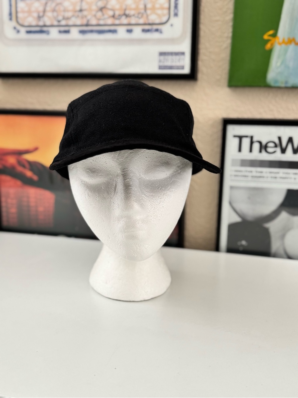 New Era Black Canvas Five-Panel Cap
